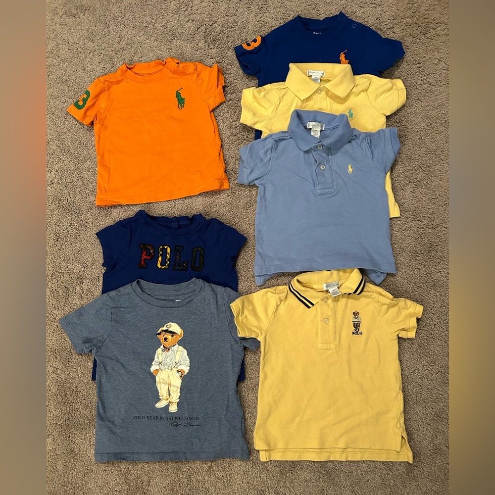 Infant Baby Ralph Lauren Polo T Shirts (Lot of 7) - Size 6-9 , 12  , 24 Months